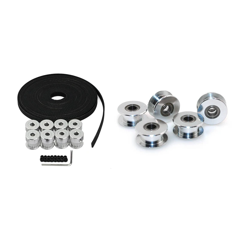 2 Set GT2 5Mm Bore Aluminum Toothless Timing Belt Idler Pulley 20 Teeth Aluminum Timing Pulley Wheel+5 Meters Rubber GT2 For 3D
2 Set GT2 5Mm Bore Aluminum Toothless Timing Belt Idler Pulley 20 Teeth Aluminum Timing Pulley Wheel+5 Meters Rubber GT2 For 3D