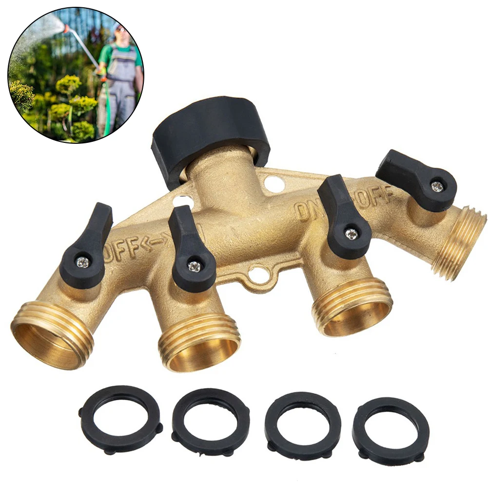 4 Way Solid Brass Hose Splitter Connector 3/4" Tap & Outlets Heavy Duty Spigot 3-Way Distributor Watering Kits Gardening Parts
4 Way Solid Brass Hose Splitter Connector 3/4" Tap & Outlets Heavy Duty Spigot 3-Way Distributor Watering Kits Gardening Parts