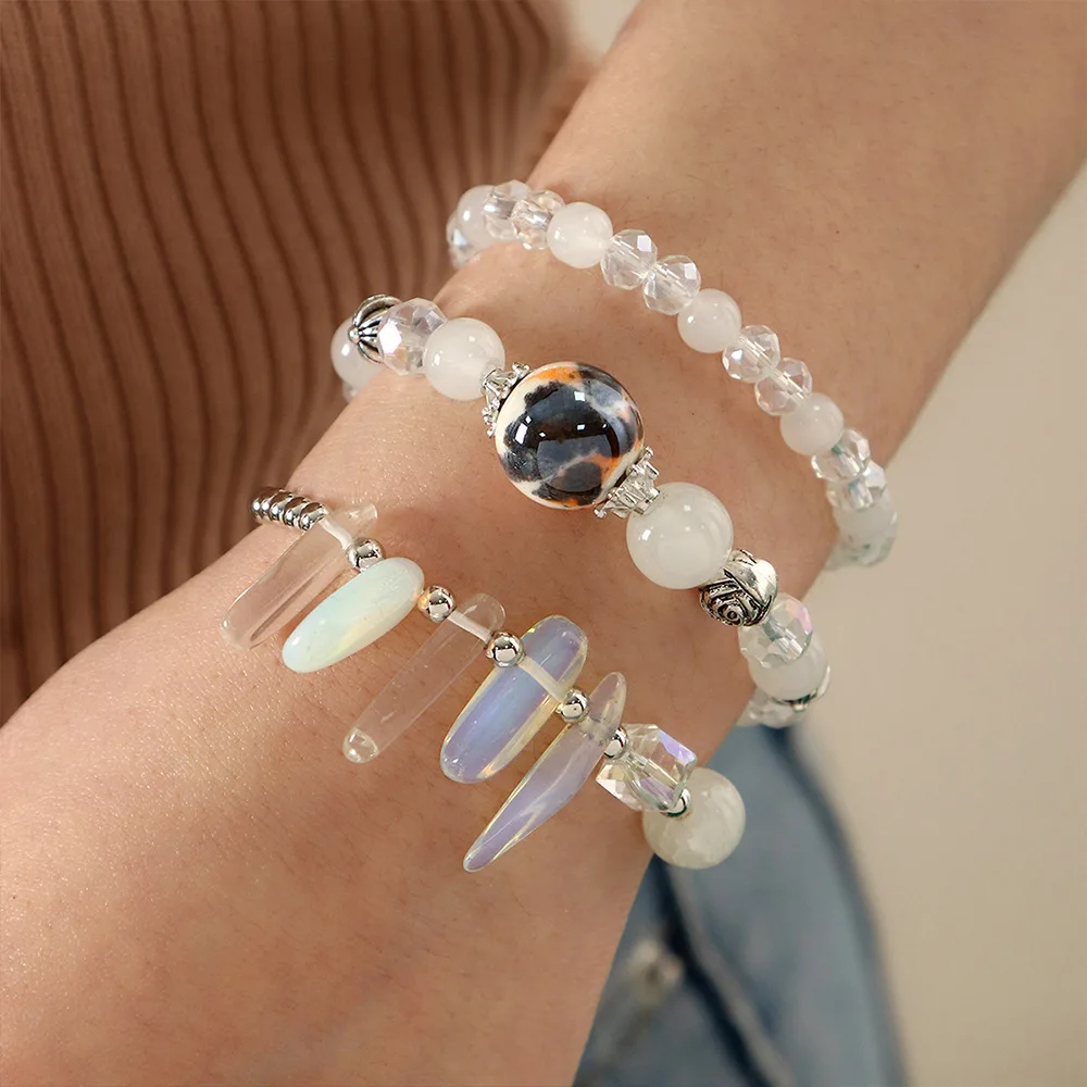 Wholesale Boho Fashion Women Crack Stone Beads Beaded Geometric Crystal Pendant Bracelet Simple 3 Piece Set Jewelry Women
Wholesale Boho Fashion Women Crack Stone Beads Beaded Geometric Crystal Pendant Bracelet Simple 3 Piece Set Jewelry Women