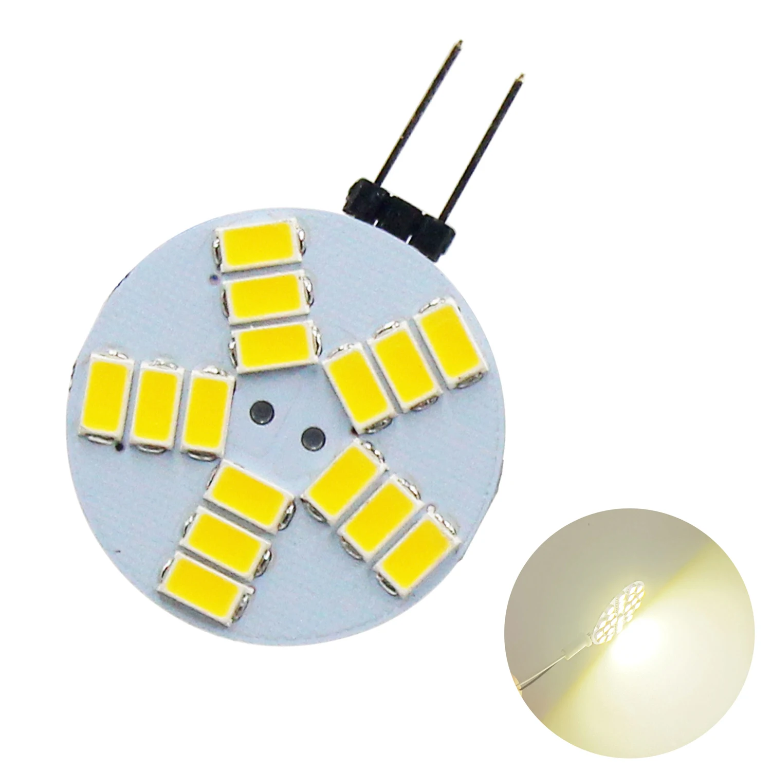

G4 3W DC12V Input 15 5730 LED Chips SMD Replace Halogen Bi-Pin 180 Degrees Beam Angle LED Bulb Lamps