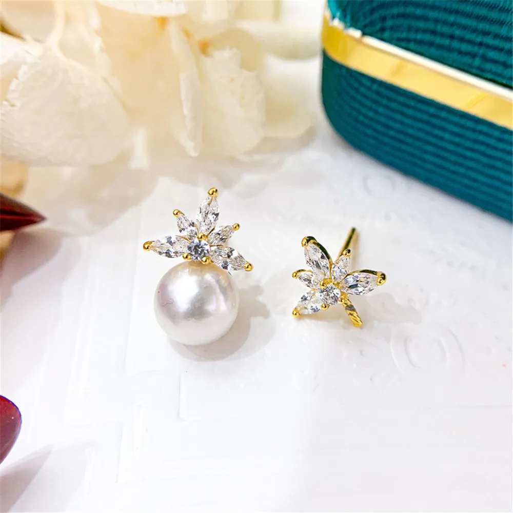 DIY pearl earrings accessories S925 sterling silver jewelry simple ice and snow earrings female empty holder Fit 7-10mm beads
DIY pearl earrings accessories S925 sterling silver jewelry simple ice and snow earrings female empty holder Fit 7-10mm beads