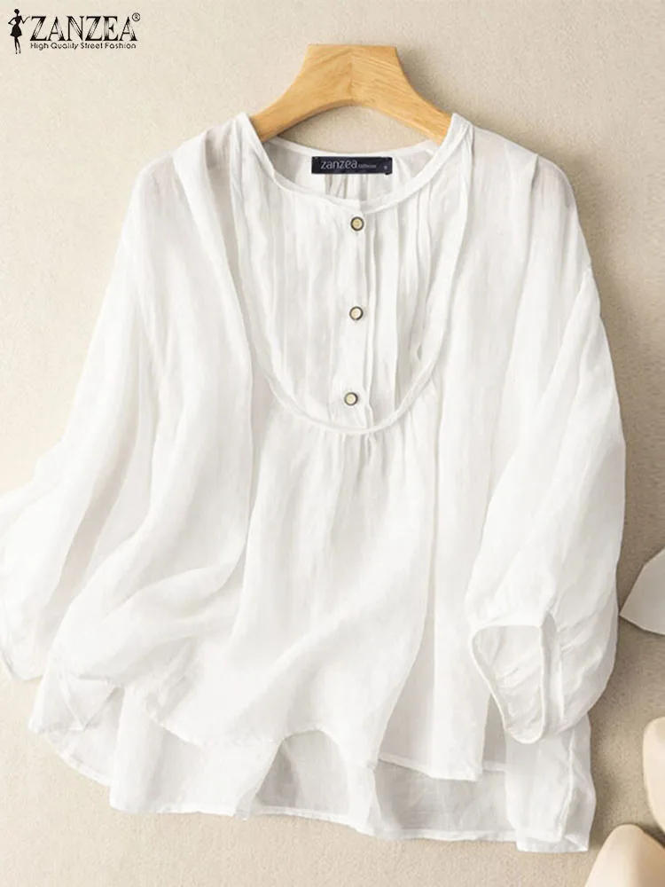 ZANZEA Summer Fashion Solid Blouse Woman Puff Sleeve O-Neck Shirt Female Casual Streetwear Tops Elegant Loose Chemise Oversized
ZANZEA Summer Fashion Solid Blouse Woman Puff Sleeve O-Neck Shirt Female Casual Streetwear Tops Elegant Loose Chemise Oversized