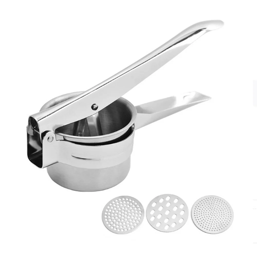 Potato Mashers Ricers Kitchen Cooking Tools Stainless Steel Pressure Mud Puree Vegetable Fruit Press Maker Garlic Presser
Potato Mashers Ricers Kitchen Cooking Tools Stainless Steel Pressure Mud Puree Vegetable Fruit Press Maker Garlic Presser
