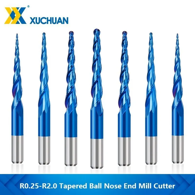 Carbide Milling Cutter 2 Flute Tapered Ball Nose End Mill 1/8 1/4 4 6 8mm Shank Engraving Bit Spiral Router Bit for Woodworking
Carbide Milling Cutter 2 Flute Tapered Ball Nose End Mill 1/8 1/4 4 6 8mm Shank Engraving Bit Spiral Router Bit for Woodworking