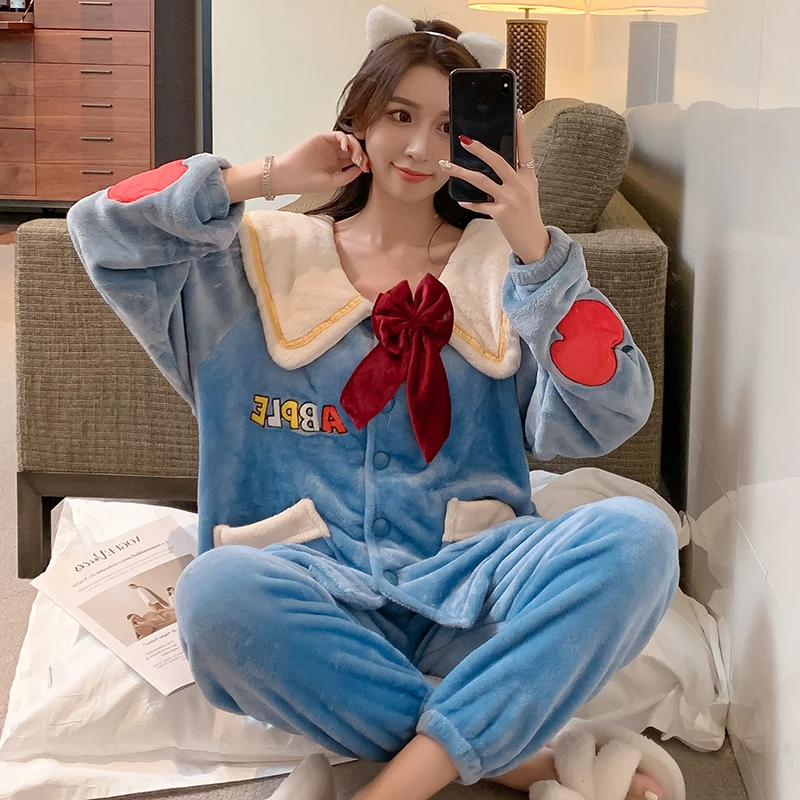 Flannel Inspissate Pajamas Loose Version Women Sleepwear Princess Style Col Claudine Cartoon Coral Fleece Winter Pajamas 4XL
Flannel Inspissate Pajamas Loose Version Women Sleepwear Princess Style Col Claudine Cartoon Coral Fleece Winter Pajamas 4XL