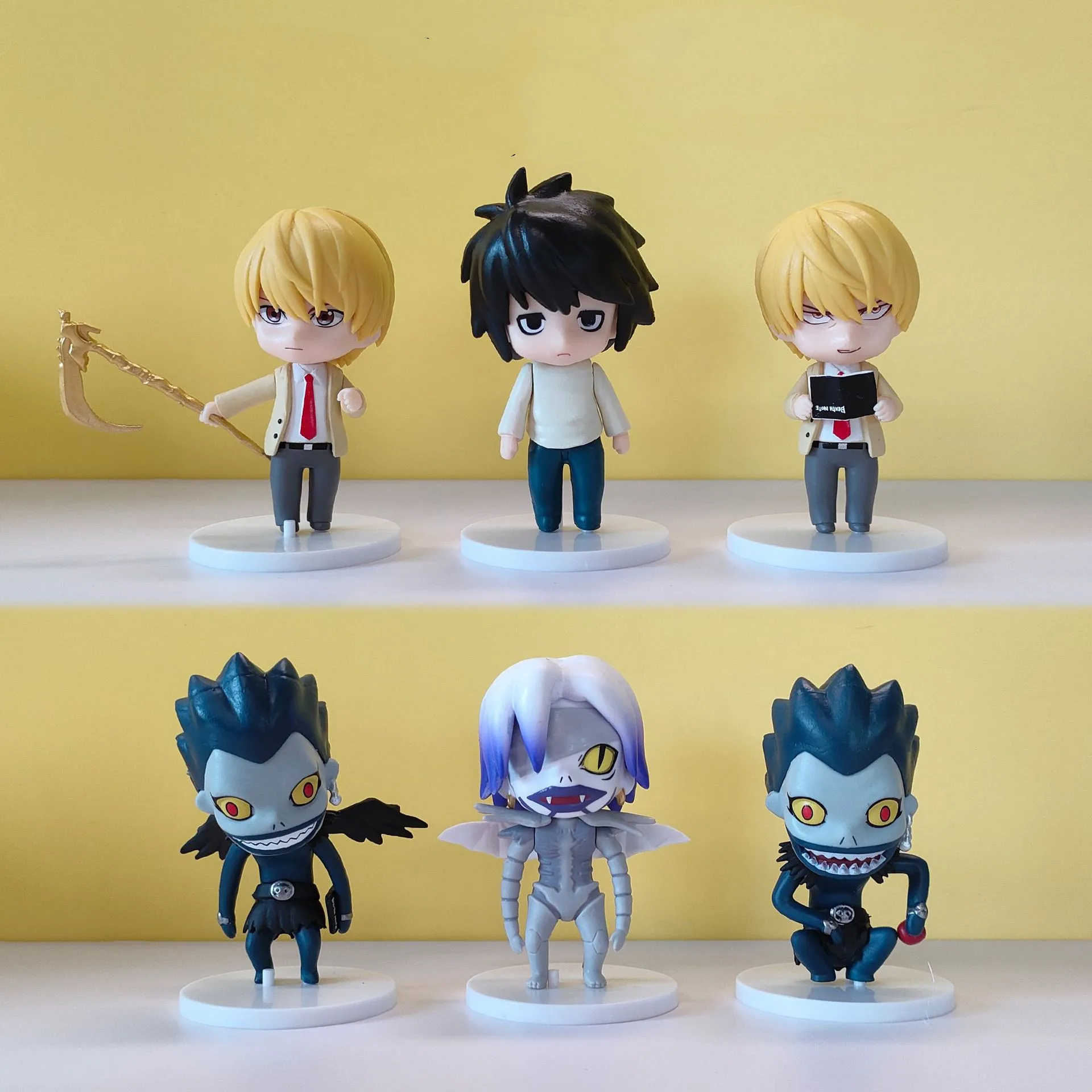Экшн-фигурки аниме «Death Note», 6 шт./компл., Рюк, L · Lawliet, модель из ПВХ, коллекционная, прекрасная версия, Детская Подарочная игрушка
Экшн-фигурки аниме «Death Note», 6 шт./компл., Рюк, L · Lawliet, модель из ПВХ, коллекционная, прекрасная версия, Детская Подарочная игрушка