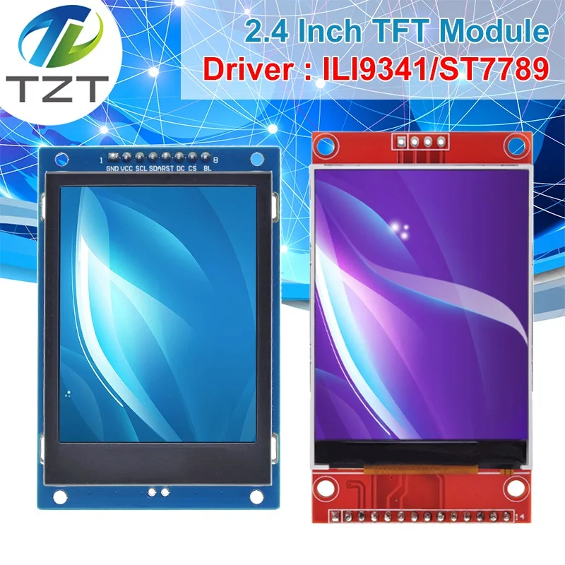

2.4" 2.4 inch 240x320 SPI TFT LCD Serial Port Module 5V/3.3V PCB Adapter Micro SD Card ILI9341 / ST7789V LCD Display for arduino