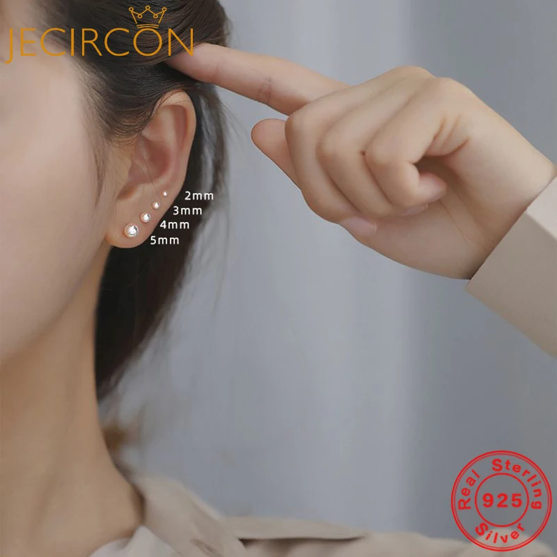 JECIRCON 925 Sterling Silver Doudou Stud Earrings for Wonen Simple Small Mini Ear Hole Glossy Round Bead Student Silver Earrings
JECIRCON 925 Sterling Silver Doudou Stud Earrings for Wonen Simple Small Mini Ear Hole Glossy Round Bead Student Silver Earrings