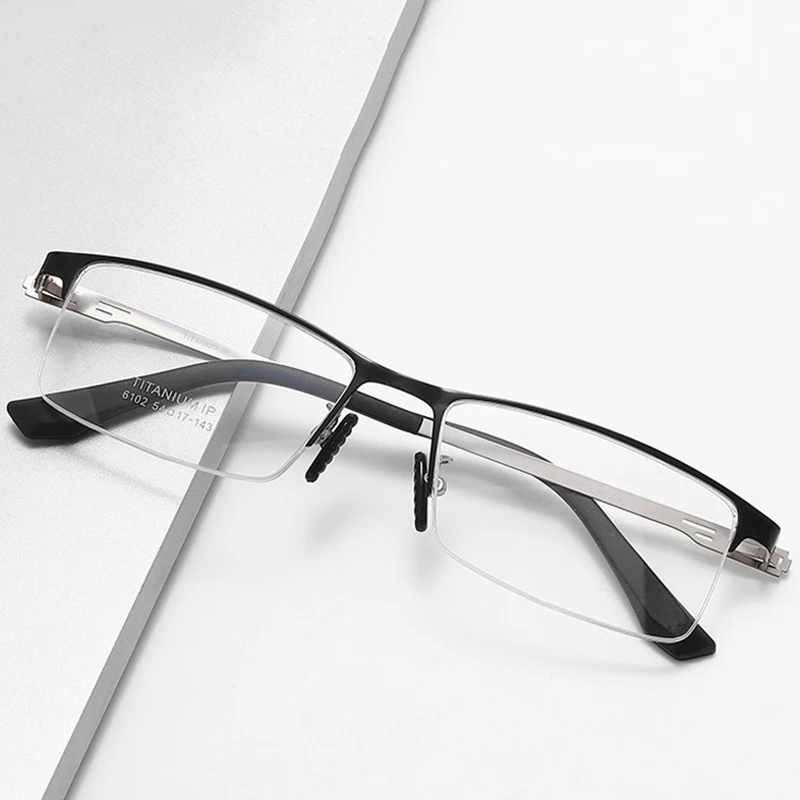 Half Rimless Optical Glasses Frame with Recipe Blue Light Blocking Eyeglasses Men Prescription Eyewear Titanium Alloy 6102
Half Rimless Optical Glasses Frame with Recipe Blue Light Blocking Eyeglasses Men Prescription Eyewear Titanium Alloy 6102