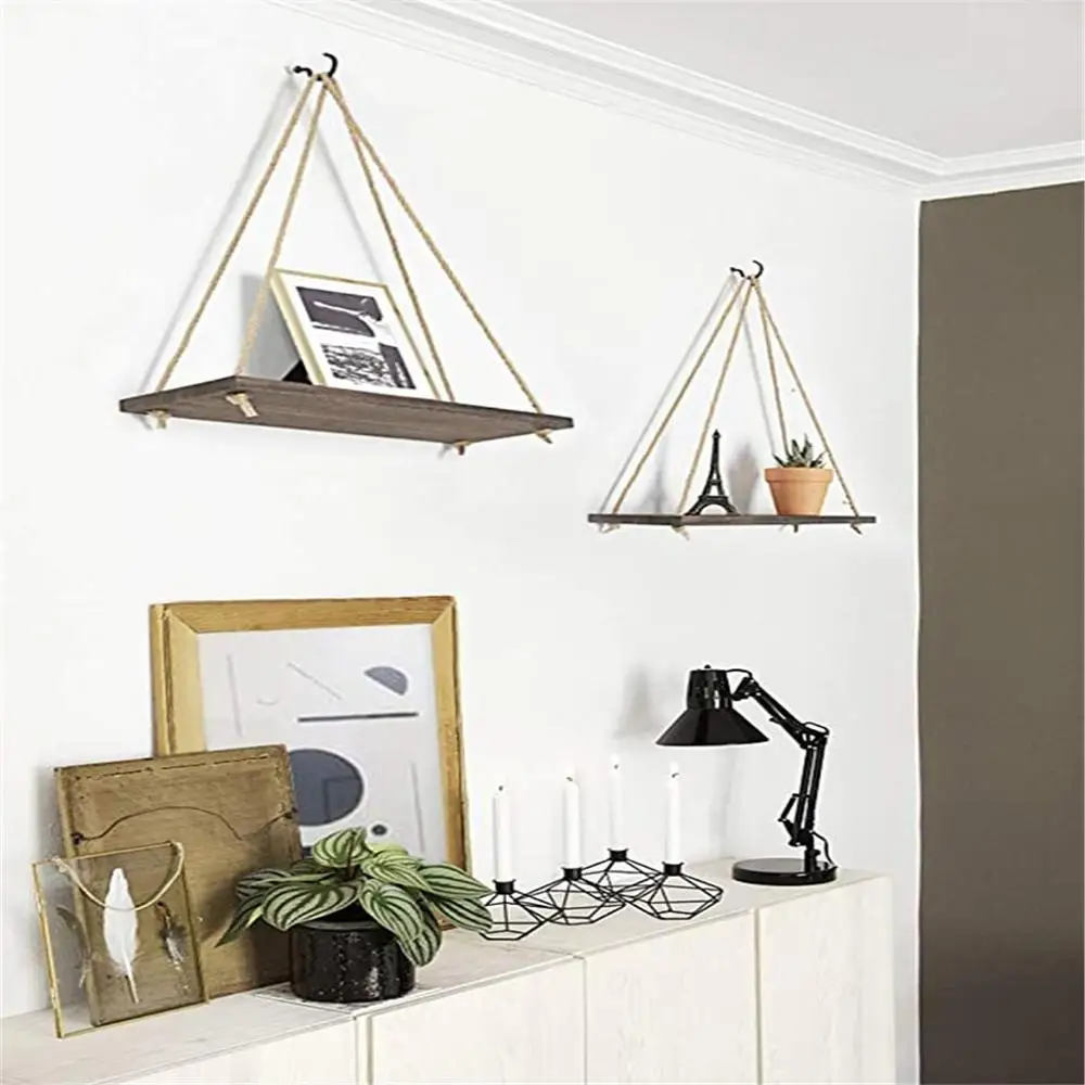 Simple style wooden swing hanging rope wall-mounted floating shelf plant flower pot indoor and outdoor decoration simple design
Simple style wooden swing hanging rope wall-mounted floating shelf plant flower pot indoor and outdoor decoration simple design