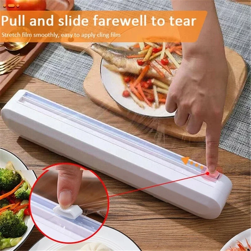 Plastic Wrap Dispenser With Cutter Reusable Cling Film Dispenser Adjustable Cling Wrap Dispenser With Slide Cutter Kitchen Tools
Plastic Wrap Dispenser With Cutter Reusable Cling Film Dispenser Adjustable Cling Wrap Dispenser With Slide Cutter Kitchen Tools