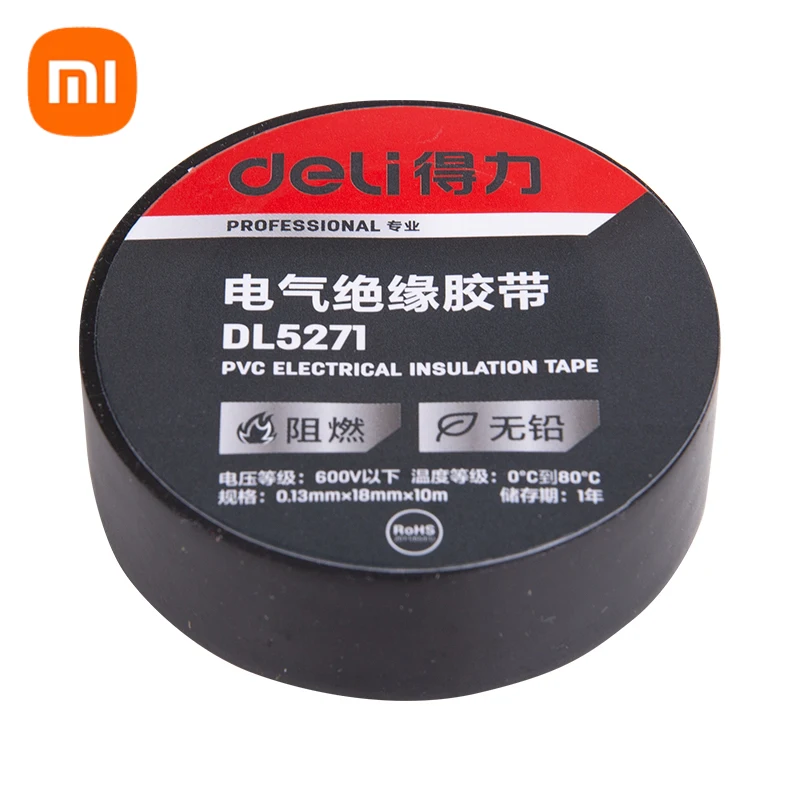 Электроизоляционная лента Xiaomi Deli Tools 1 шт., устойчивая к воздействию кислот и щелочей, износостойкая, аксессуары для ремонта электрика
Электроизоляционная лента Xiaomi Deli Tools 1 шт., устойчивая к воздействию кислот и щелочей, износостойкая, аксессуары для ремонта электрика