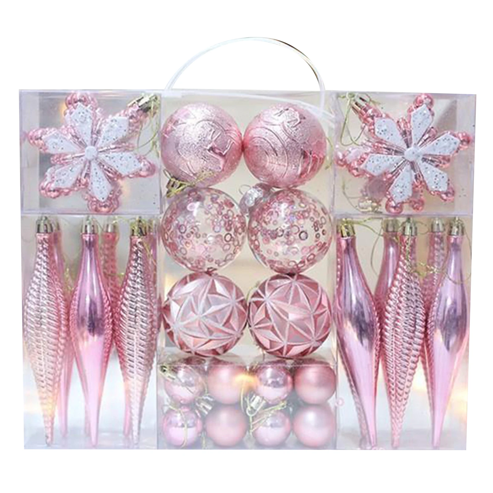 40Pcs 3-16cm Christmas Ball Ornaments Pink Silver Xmas Tree Decorations Hanging Balls Snowflake New Year Home Decor Navidad
40Pcs 3-16cm Christmas Ball Ornaments Pink Silver Xmas Tree Decorations Hanging Balls Snowflake New Year Home Decor Navidad
