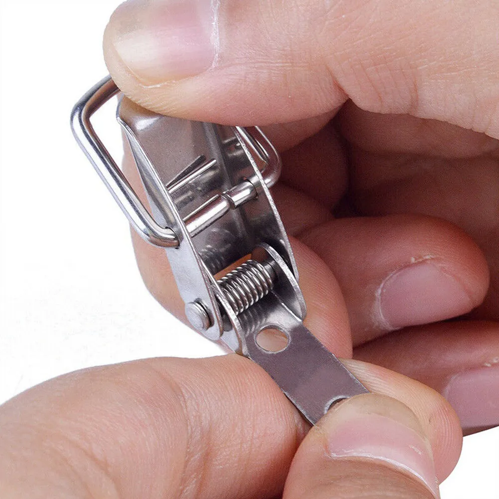 4pcs Stainless Steel Toggle Latch Catch Spring Loaded-Clamp Flight Case Suitcase Box Window Hardware Tool Box LockClips
4pcs Stainless Steel Toggle Latch Catch Spring Loaded-Clamp Flight Case Suitcase Box Window Hardware Tool Box LockClips