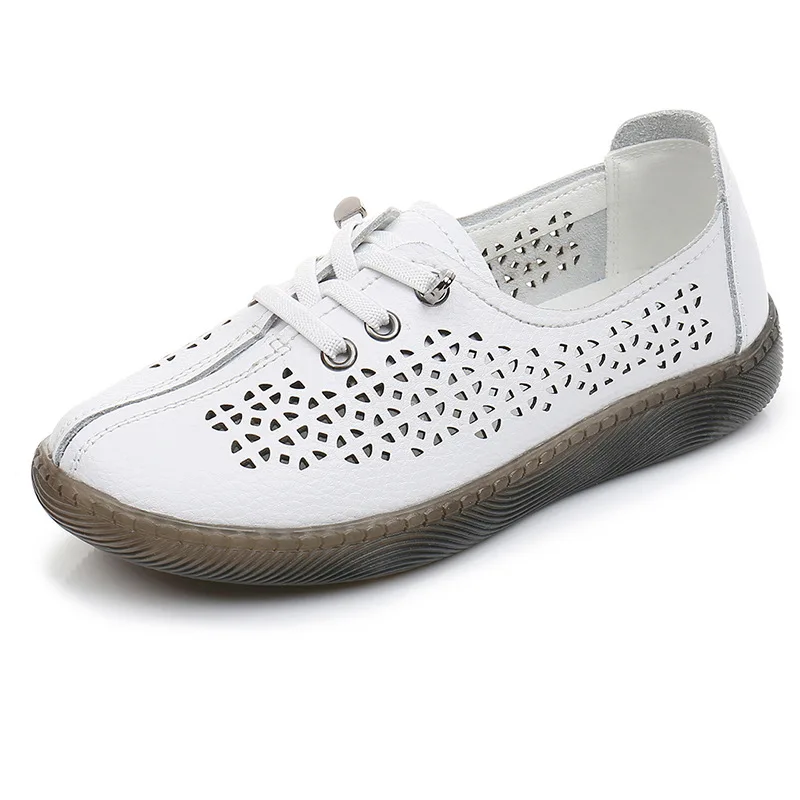 Summer Autumn Women's Casual Shoes Leather Mesh Soft Comfortable Single Flat Hollow Shoes For Women
Summer Autumn Women's Casual Shoes Leather Mesh Soft Comfortable Single Flat Hollow Shoes For Women