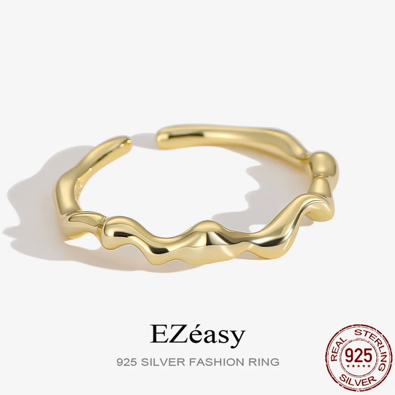 EZeasy 925 Sterling Silver Luxury Fine Rings Irregular Lava Texture Opening For Women High Quality Wedding Design Jewelry Gift
EZeasy 925 Sterling Silver Luxury Fine Rings Irregular Lava Texture Opening For Women High Quality Wedding Design Jewelry Gift