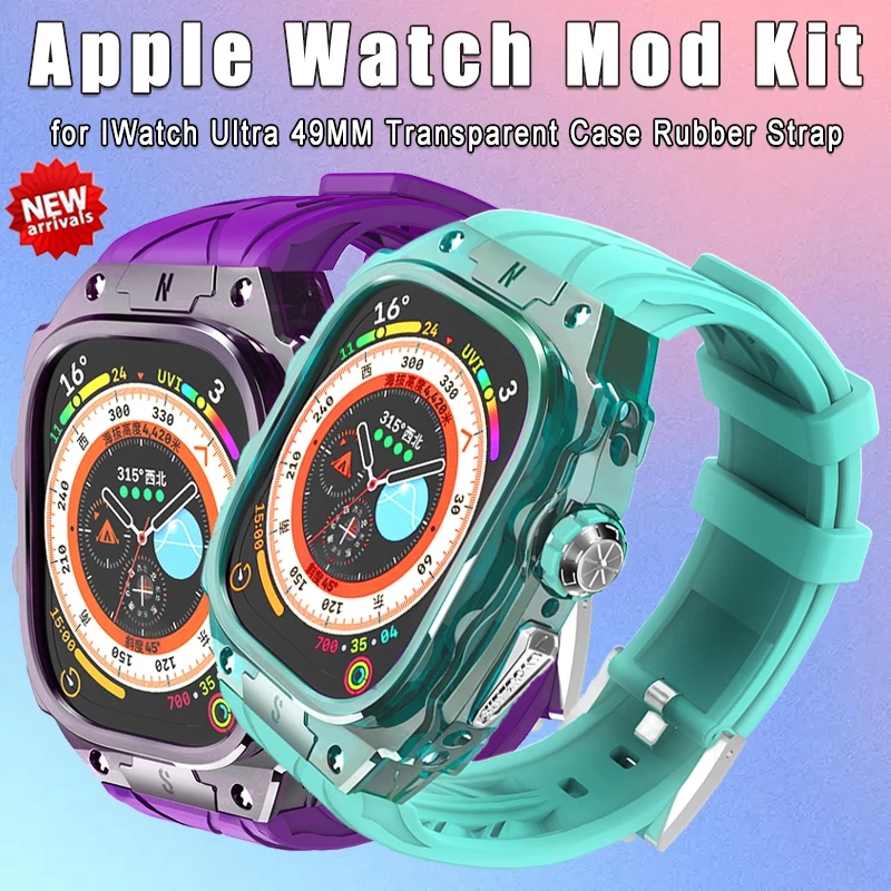 Luxury Transparent Case for Apple Watch Ultra 49mm Band Transparent Case Rubber Strap Modification Kit Iwatch Series Ultra 49mm
Luxury Transparent Case for Apple Watch Ultra 49mm Band Transparent Case Rubber Strap Modification Kit Iwatch Series Ultra 49mm