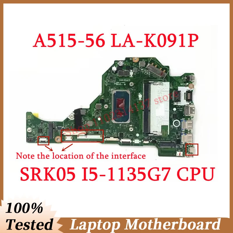

Материнская плата для ноутбука Acer Aspire A515-56 FH5AT с процессором SRK05 I5-1135G 7, 4 Гб, 100% протестированная, работает хорошо