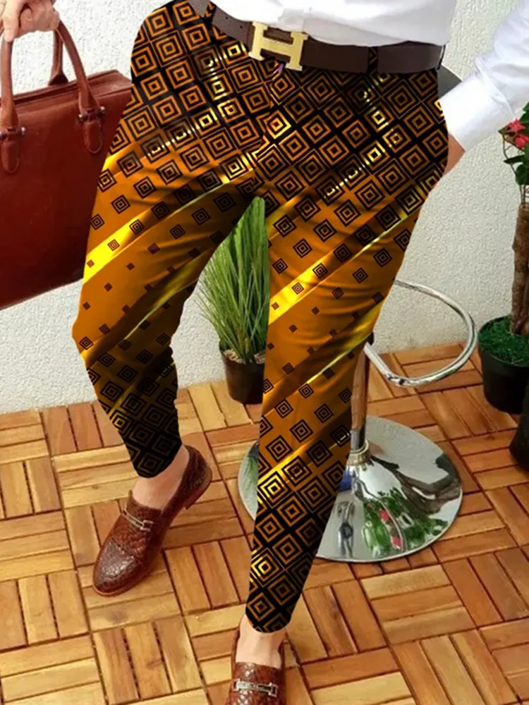Fashion Golden Geometric Print Men's Casual Pants Stretch Slim Fit Elastic Waist Jogger Party Trousers Male S-3XL
Fashion Golden Geometric Print Men's Casual Pants Stretch Slim Fit Elastic Waist Jogger Party Trousers Male S-3XL