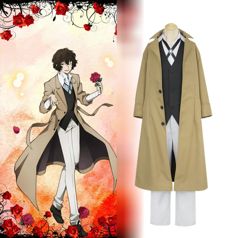 Anime Bungo Stray Dogs Dazai Osamu Cosplay Costume Long Jacket Coat Suit Adult Men Windbreaker Halloween Christmas Clothing
Anime Bungo Stray Dogs Dazai Osamu Cosplay Costume Long Jacket Coat Suit Adult Men Windbreaker Halloween Christmas Clothing