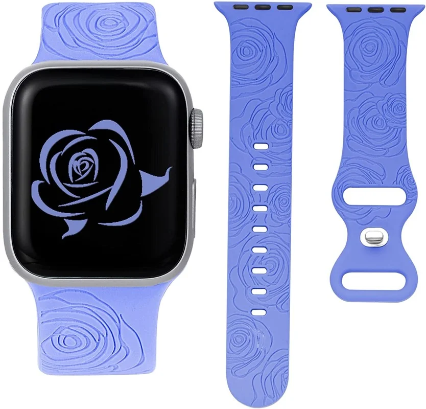 Rose Engraved Silicone Band Compatible with for Apple Watch Band 38mm 40mm,Sport Strap Replacement Wristbands for iWatch Series
Rose Engraved Silicone Band Compatible with for Apple Watch Band 38mm 40mm,Sport Strap Replacement Wristbands for iWatch Series
