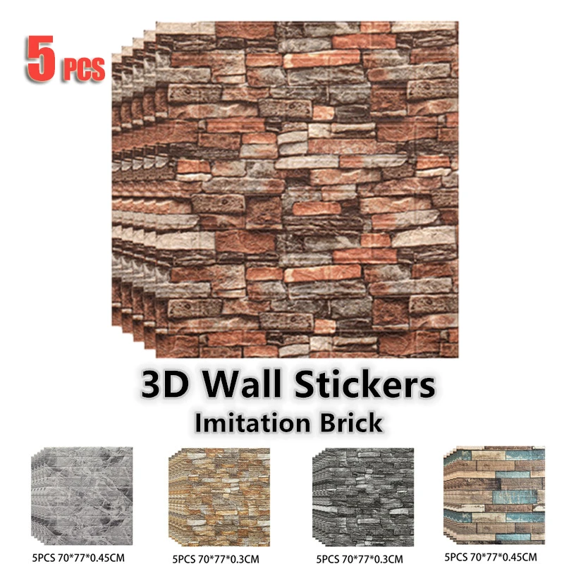 70X77 3D Wall Stickers Brick Panels Bedroom Decoration Waterproof Self-adhesive Wallpaper Living Room Kitchen TV Backdrop Decor
70X77 3D Wall Stickers Brick Panels Bedroom Decoration Waterproof Self-adhesive Wallpaper Living Room Kitchen TV Backdrop Decor