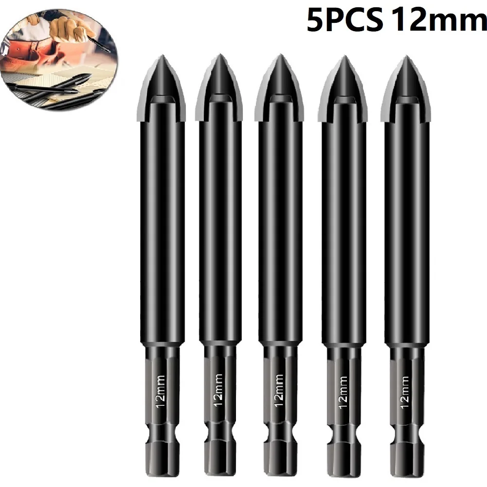 5Pcs Tile Bits Carbide Glass Drill Bit Set Alloy Carbide Point With 4 Cutting Edges Tile & Glass Cross Spear Head Drill Bits
5Pcs Tile Bits Carbide Glass Drill Bit Set Alloy Carbide Point With 4 Cutting Edges Tile & Glass Cross Spear Head Drill Bits