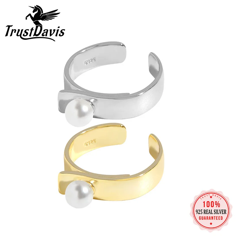 TrustDavis S925 Sterling Silver Open Ring Minimalist Adjustable Smooth Baroque Pearl Open Ring Women Trendy Jewelry DLG003
TrustDavis S925 Sterling Silver Open Ring Minimalist Adjustable Smooth Baroque Pearl Open Ring Women Trendy Jewelry DLG003