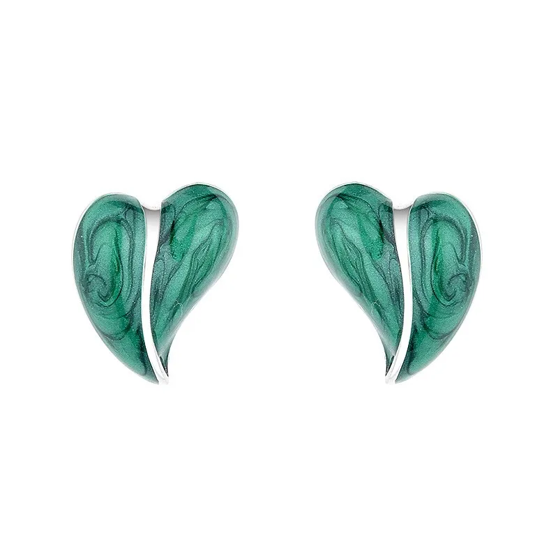 144FR ZFSILVER S925 Silver Korean Fashion Trendy Design Retro Simple Green Glue Heart Earrings Charms Jewelry Party Girls Women
144FR ZFSILVER S925 Silver Korean Fashion Trendy Design Retro Simple Green Glue Heart Earrings Charms Jewelry Party Girls Women