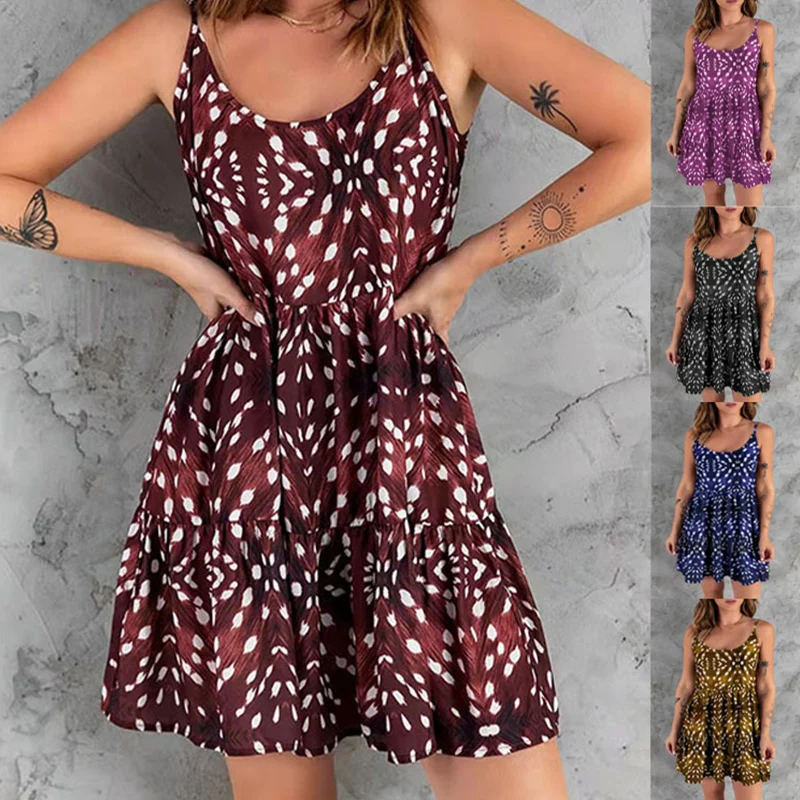 Summer 2022 Printed Elegant Bohemian Sundress Women's Clothing Casual Beach Backless Sleeveless Vest Party Beach Skirt Dress 3XL
Summer 2022 Printed Elegant Bohemian Sundress Women's Clothing Casual Beach Backless Sleeveless Vest Party Beach Skirt Dress 3XL