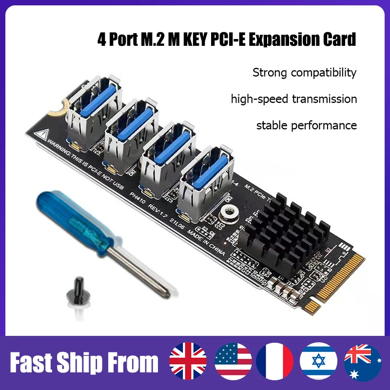 Плата расширения M.2 MKEY PCIE для майнинга, 4 порта, адаптер, модуль расширения карты 4 в 1, плата расширения для Windows 7/8/10/XP Vista
Плата расширения M.2 MKEY PCIE для майнинга, 4 порта, адаптер, модуль расширения карты 4 в 1, плата расширения для Windows 7/8/10/XP Vista