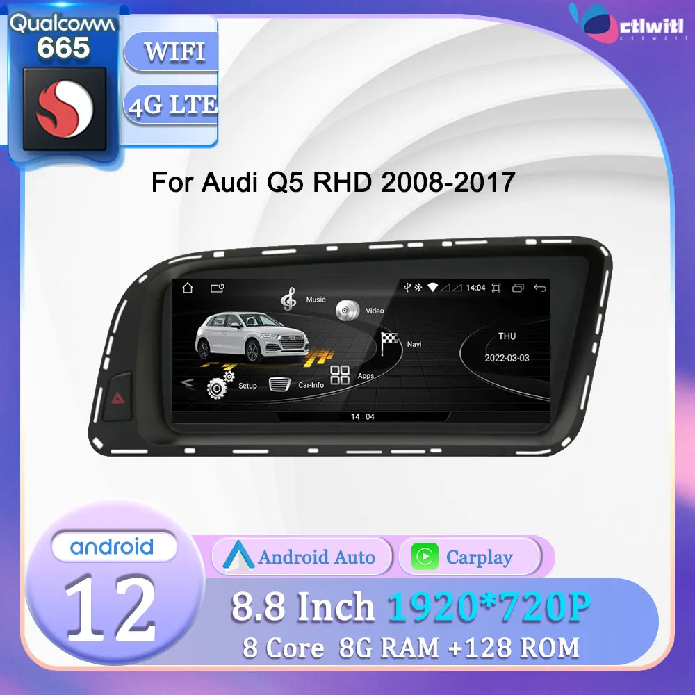 8.8' Android Head Unit For Audi Q5 RHD 2008-2017 TV Auto Touch Screen Video Player Stereo Radio Navigation Car GPS Multimedia
8.8' Android Head Unit For Audi Q5 RHD 2008-2017 TV Auto Touch Screen Video Player Stereo Radio Navigation Car GPS Multimedia