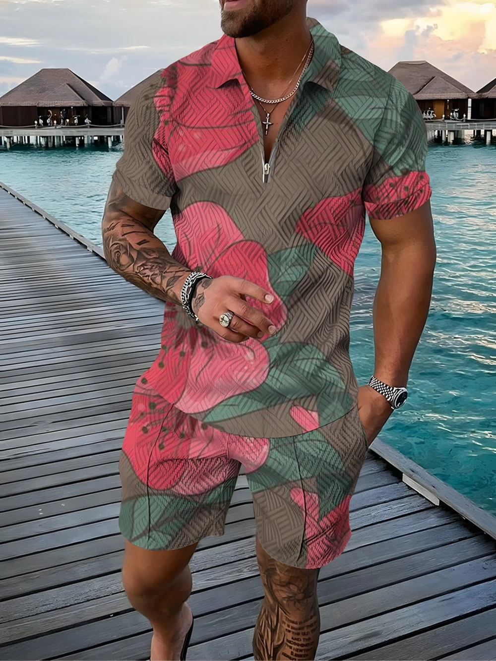 Summer Mens Suit 3D Printing Polo Shirt Fashion Creativity Tops Sportswear Harajuku Clothes Sets Shirt+Beach Casual Shorts Set
Summer Mens Suit 3D Printing Polo Shirt Fashion Creativity Tops Sportswear Harajuku Clothes Sets Shirt+Beach Casual Shorts Set