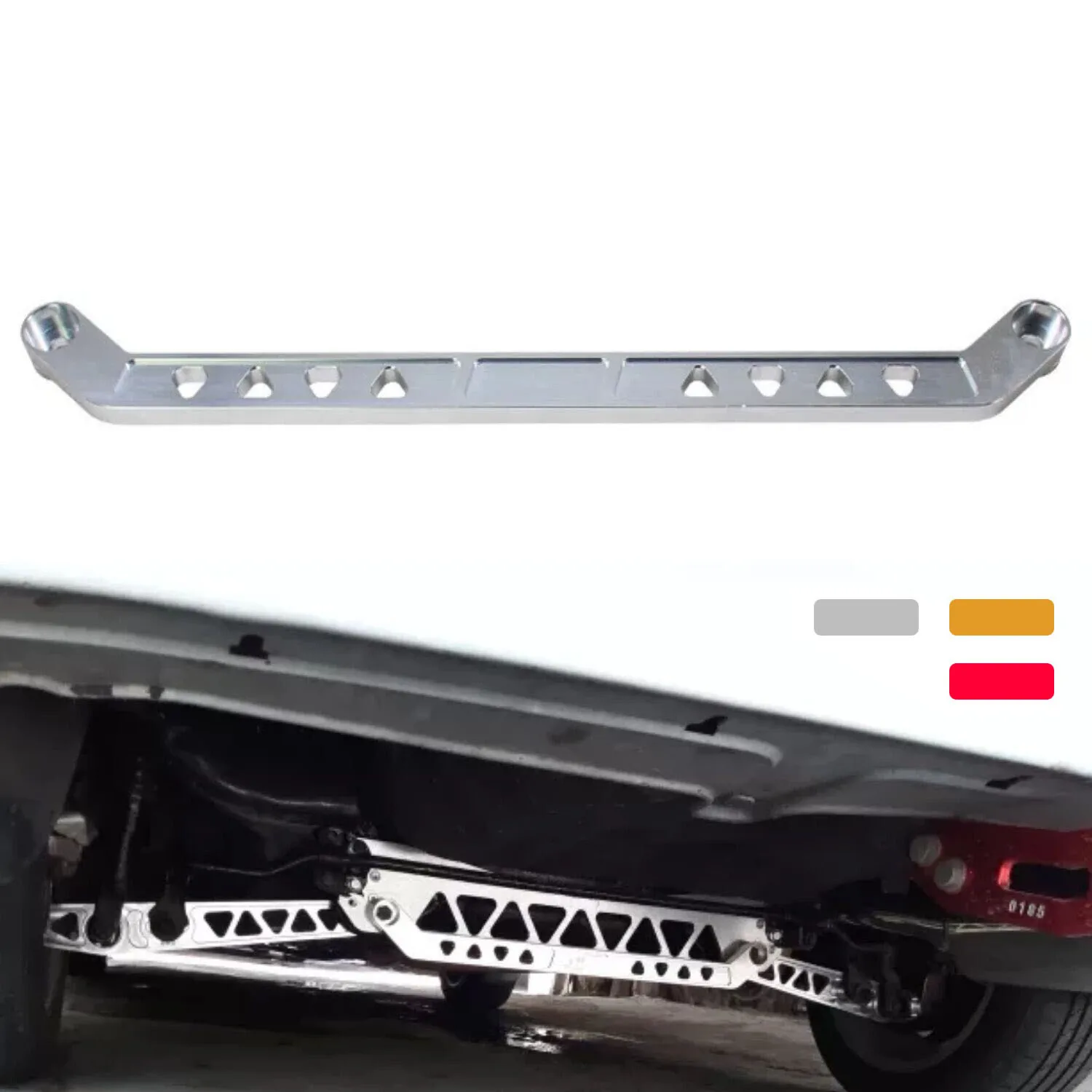 

Red Gold Silver Billet Aluminum Rear Lower Subframe Tie Bar for Honda Civic EK DX Si 96-00