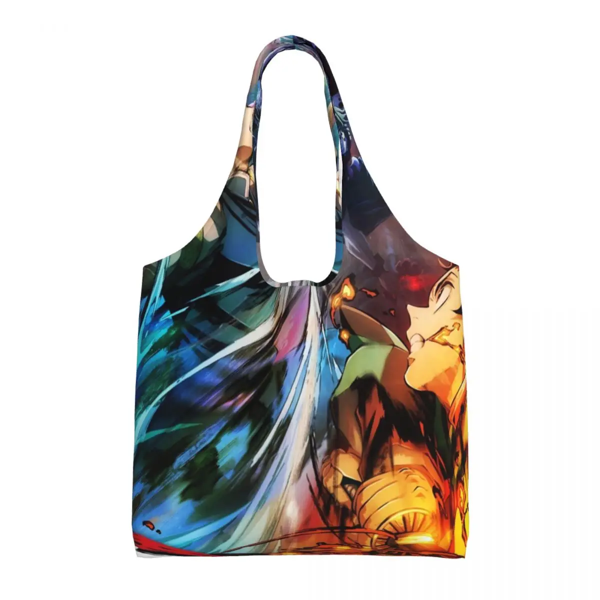 

Сумка для покупок с изображением рассекающего демонов, сумка для покупок Kimetsu no Yaiba с графическим дизайном, элегантная сумка-тоут, уличная женская сумка из полиэстера