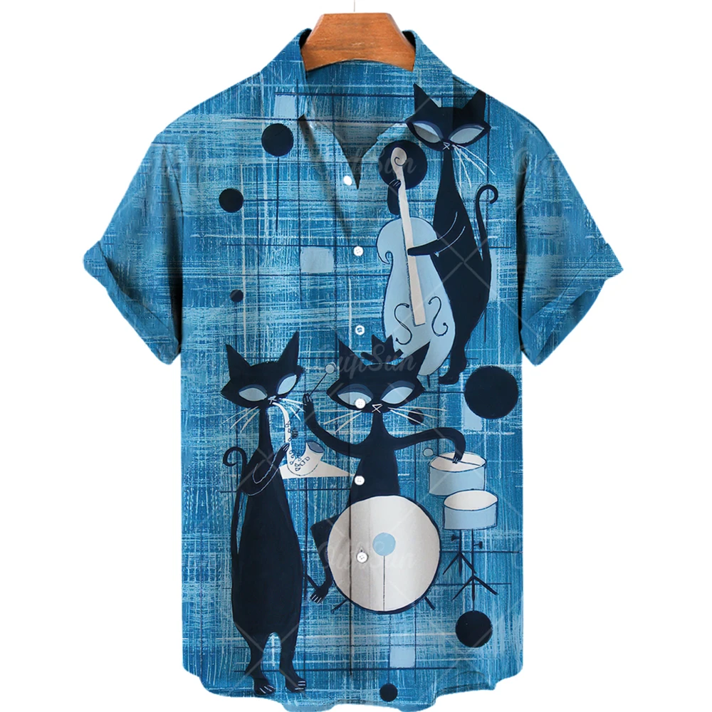 Shirt Men's Short Sleeve Cute Kitten Printed Hawaiian Style Casual Loose Printed Shirt Men's Loose Summer Beach Shirt Top
Shirt Men's Short Sleeve Cute Kitten Printed Hawaiian Style Casual Loose Printed Shirt Men's Loose Summer Beach Shirt Top