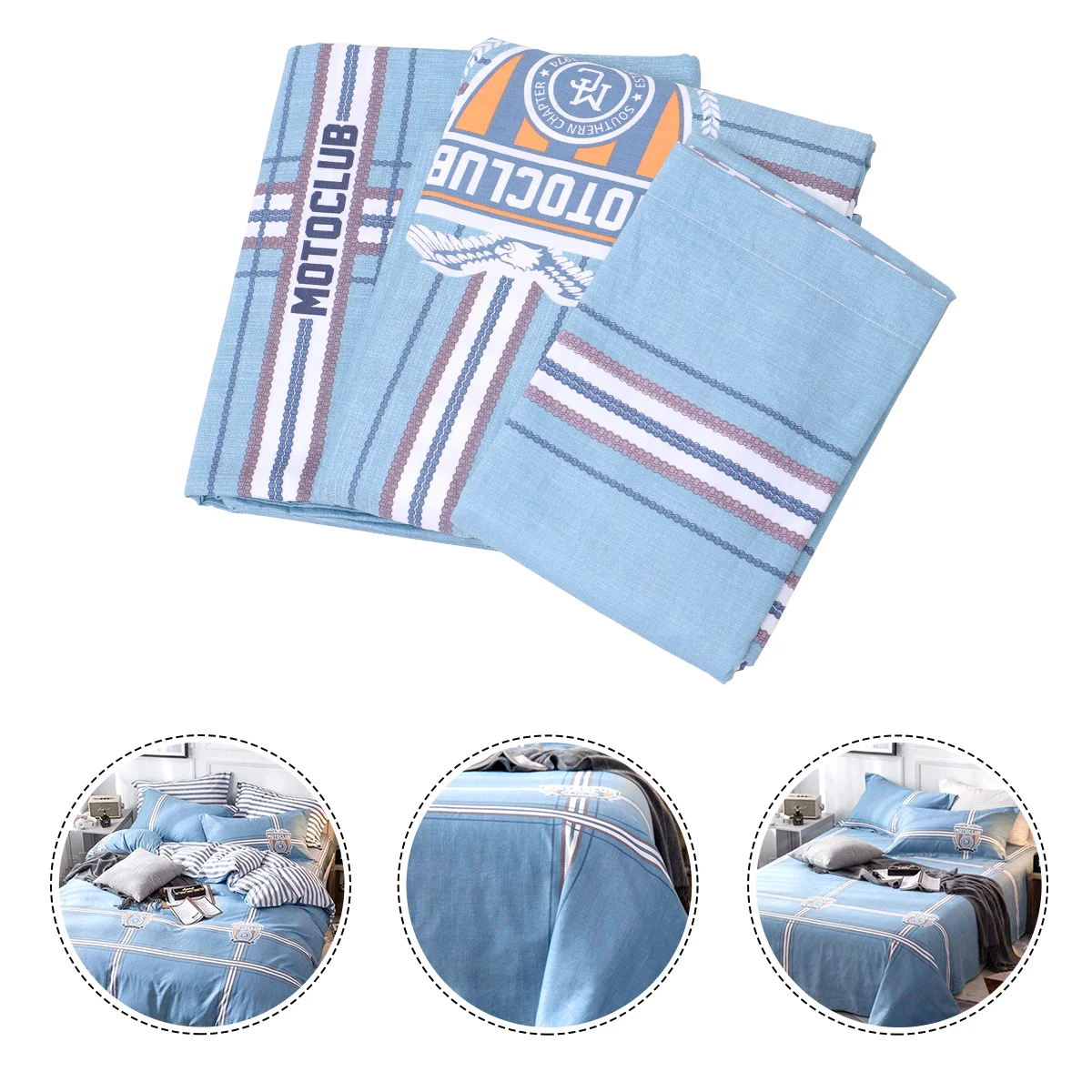 4pcs Stripe Pattern Bedding Set Pillowcase Quilt Cover Bed Sheet Set for Bedroom 
4pcs Stripe Pattern Bedding Set Pillowcase Quilt Cover Bed Sheet Set for Bedroom