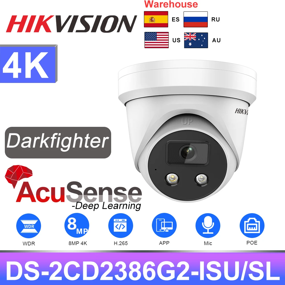 Hikvision IP Camera 8MP DS-2CD2386G2-ISU/SL DarkFighter 4K POE AcuSense Built-in Mic Speaker CCTV Security Surveillance Camera
Hikvision IP Camera 8MP DS-2CD2386G2-ISU/SL DarkFighter 4K POE AcuSense Built-in Mic Speaker CCTV Security Surveillance Camera