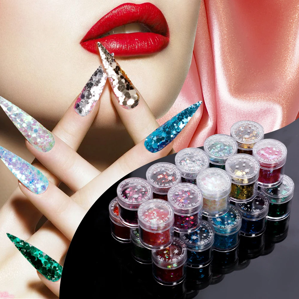 Hexagon Colorful Sequins nail Flakes Flash Sparkle Bright Mixed Size Hexagon NAIL Glitter For Hexagon Manicure Glitter Supply TF
Hexagon Colorful Sequins nail Flakes Flash Sparkle Bright Mixed Size Hexagon NAIL Glitter For Hexagon Manicure Glitter Supply TF