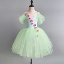 Green Long Romantic Ballet Tutu Professional Leotard Girl Ballet Adulto Costume Performance Ballet Dress For Girls Tutu Skirts