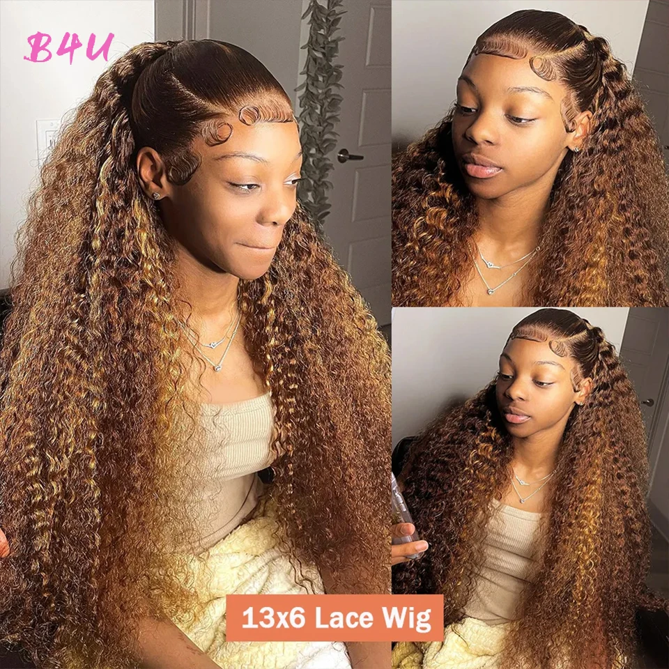 30 Inch Highlight Honey Brown Curly Lace Front Human Hair Wigs 13x6 13x4 Remy Ombre Colored Deep Wave Lace Frontal Wig For Women
30 Inch Highlight Honey Brown Curly Lace Front Human Hair Wigs 13x6 13x4 Remy Ombre Colored Deep Wave Lace Frontal Wig For Women