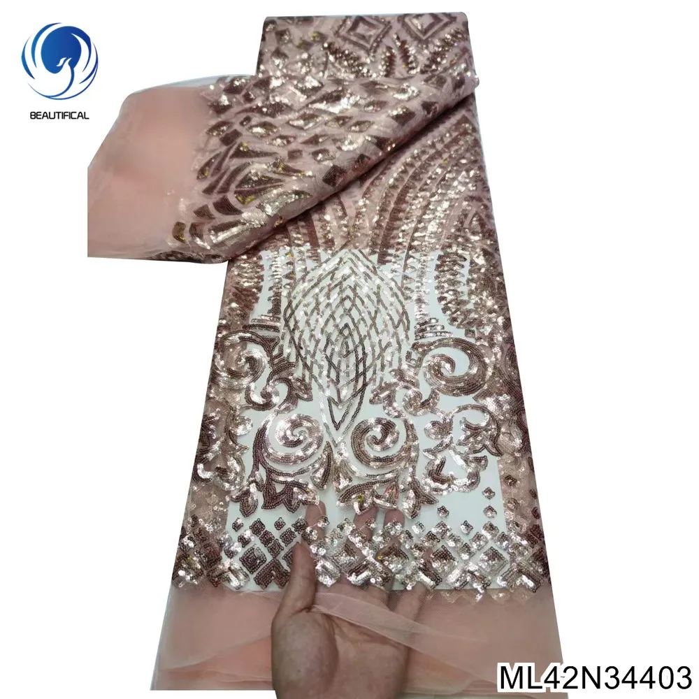 African Lace Fabric 5 Yards High Quality French Tulle Laces Soft Nigerian Sequins Lace Fabric For Wedding and Party ML42N344
African Lace Fabric 5 Yards High Quality French Tulle Laces Soft Nigerian Sequins Lace Fabric For Wedding and Party ML42N344