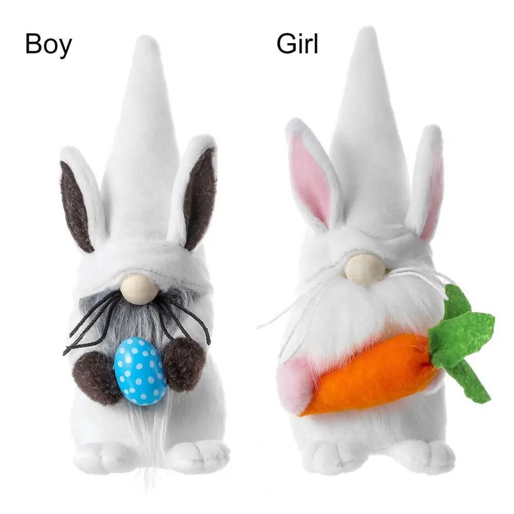 

Gnome Doll Cartoon Bunny Ears Festival Decor Soft Texture Faceless Gnomes Doll Ornament for Easter