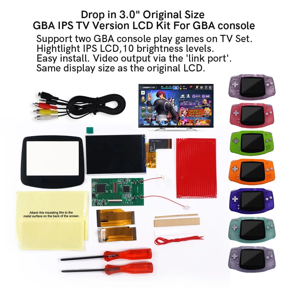 Простой в установке выход GBA 3,0 "оригинальный размер IPS LCD GBA TV OUT для Gameboy ADVANCE GBA TV версии нет необходимости в Cuting Shell
Простой в установке выход GBA 3,0 "оригинальный размер IPS LCD GBA TV OUT для Gameboy ADVANCE GBA TV версии нет необходимости в Cuting Shell