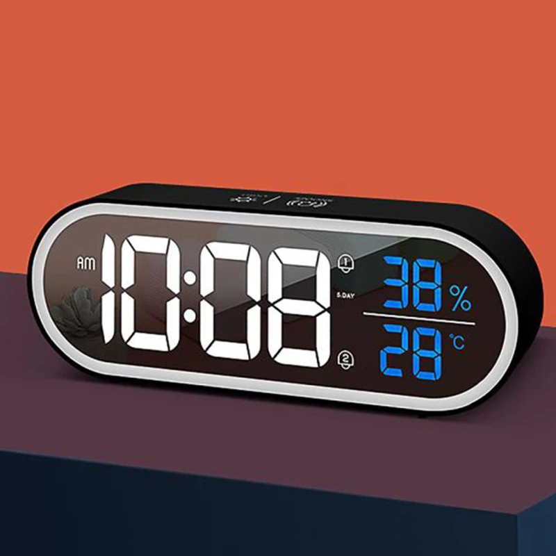 Rechargeable LED Digital Mirror Alarm Clock Time Temperature Brightness Humidity Display Table Music Clock Snooze Alarm Clock 
Rechargeable LED Digital Mirror Alarm Clock Time Temperature Brightness Humidity Display Table Music Clock Snooze Alarm Clock