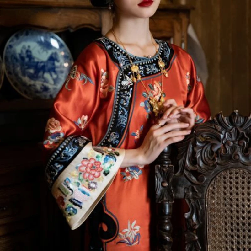 Casual Loose Chinese Traditional Qipao Retro Elegant Cheongsam Tang Suit Elegant Round Neck Flower Printing Cheongsam Dress
Casual Loose Chinese Traditional Qipao Retro Elegant Cheongsam Tang Suit Elegant Round Neck Flower Printing Cheongsam Dress