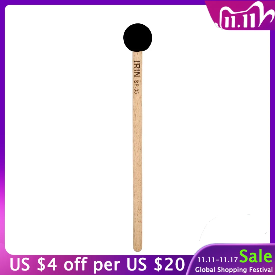IRIN SP-05 Bass Drumsticks Small Rubber Drum Mallet For Drum Band Performance Percussion Instrument Accessories
IRIN SP-05 Bass Drumsticks Small Rubber Drum Mallet For Drum Band Performance Percussion Instrument Accessories