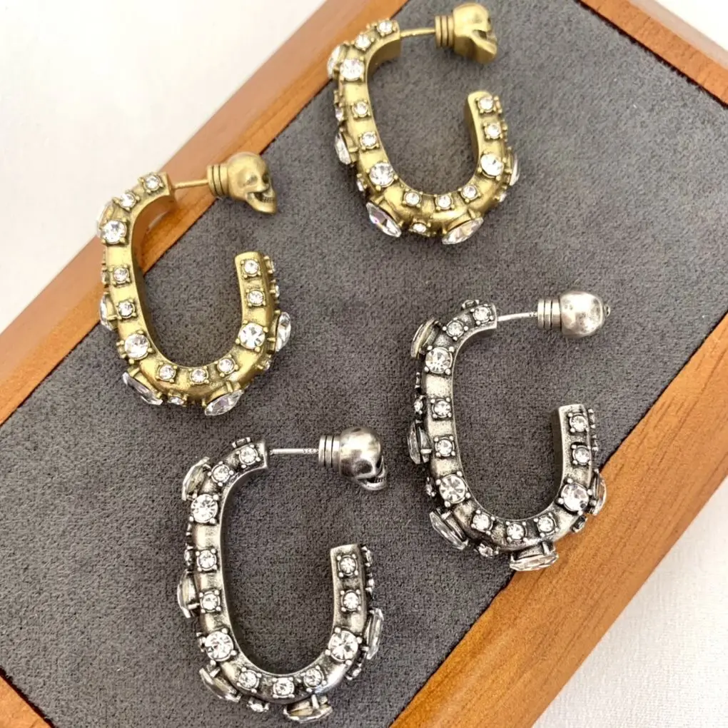 Top Quality Gold Silver Exaggerated Crystal Skull Earrings Women Luxury Jewelry Gift Boho Goth Trend 2023
Top Quality Gold Silver Exaggerated Crystal Skull Earrings Women Luxury Jewelry Gift Boho Goth Trend 2023