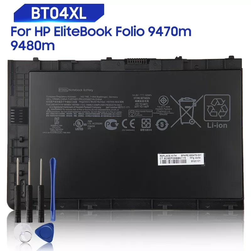 Оригинальная сменная батарея для HP EliteBook Folio 9480m 9470m BA06XL 687945-001 H4Q47AA BT04XL, Подлинная батарея 3400 мАч
Оригинальная сменная батарея для HP EliteBook Folio 9480m 9470m BA06XL 687945-001 H4Q47AA BT04XL, Подлинная батарея 3400 мАч