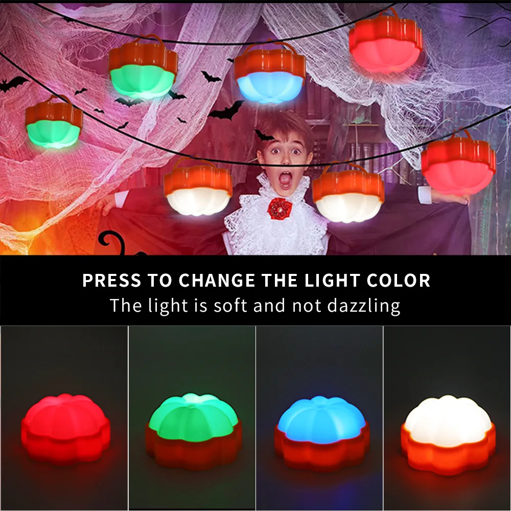 Halloween Pumpkin Decorations Jack-O-Lantern LED Atmosphere Light Remote Control Candle Light Easter Press Portable Night Light
Halloween Pumpkin Decorations Jack-O-Lantern LED Atmosphere Light Remote Control Candle Light Easter Press Portable Night Light